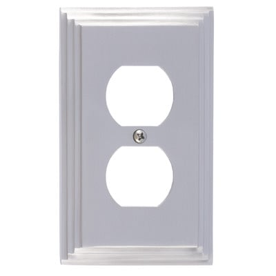 M02-s2510-619 Classic Steps Single Outlet Satin Nickel Switchplates