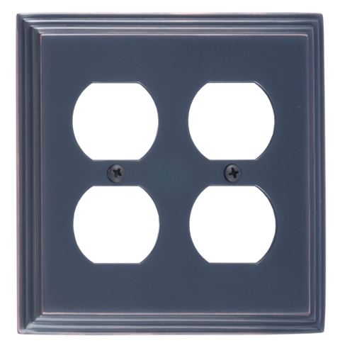 M02-s2560-613vb Classic Steps Double Outlet Venetian Bronze Switchplates