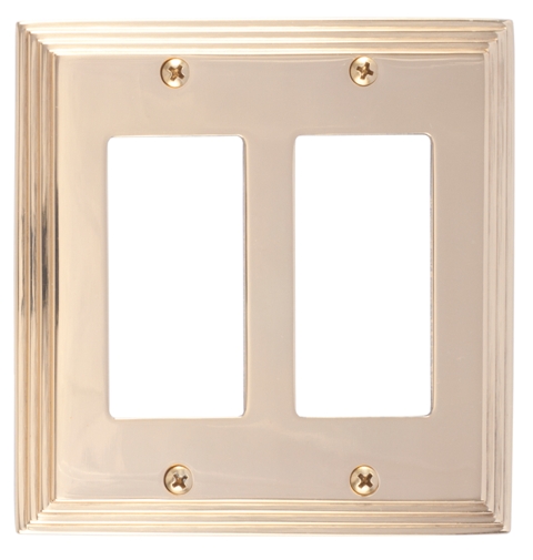 M02-s2570-605 Classic Steps Double Gfci Polished Brass Switchplates