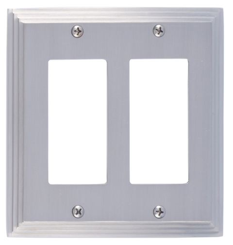 M02-s2570-619 Classic Steps Double Gfci Satin Nickel Switchplates
