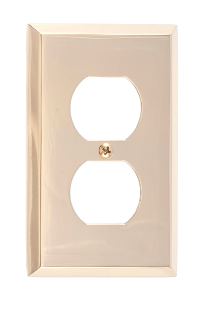 M07-s4510-605 Quaker Single Outlet Polished Brass Switchplates