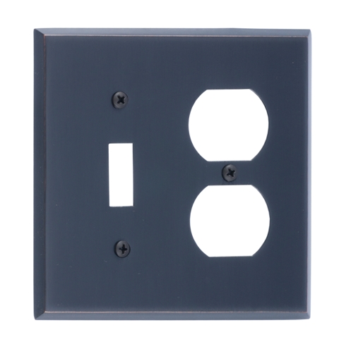 Quaker Switch & Outlet Double Combo Venetian Bronze Switchplates