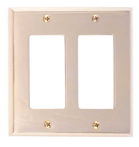 Quaker Double Gfci Polished Brass Switchplates