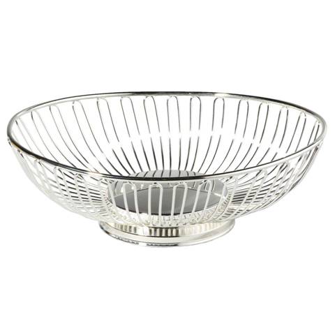 Elegance Silver Plated Oval Wire Basket, 11 In.