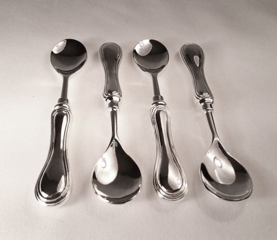 86002 Elegance Silver Plate Rim Spoons, 5.25 In. - Set Of 4