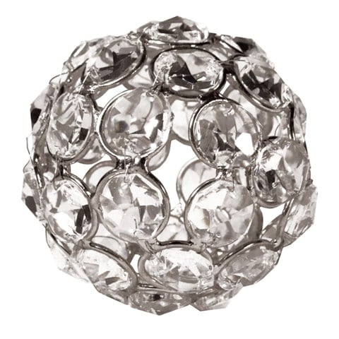72862 Elegance Sparkle Ornament Crystal Beaded Ball, 2.5 In.