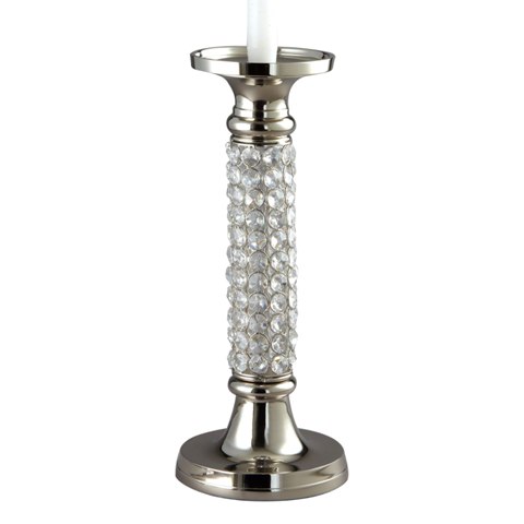72908 Elegance Sparkle Pillar & Taper Column Candle Holder, 13 In.