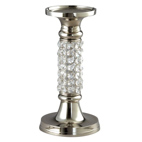 72909 Elegance Sparkle Pillar & Taper Column Candle Holder, 10 In.