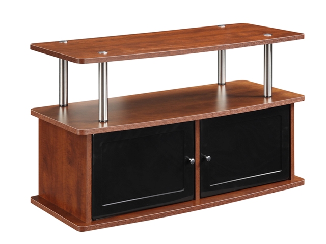 Desigsn2go Tv Stand With 2 Cabinets, Cherry - 35.5 X 20.5 X 15.75 In.