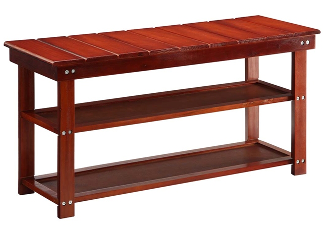 Utility Mudroom Bench, Cherry - 35 X 17 X 11.87 In.