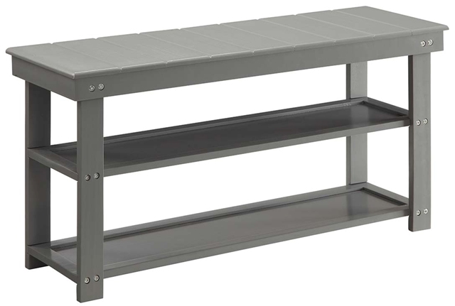Utility Mudroom Bench, Gray - 35 X 17 X 11.87 In.