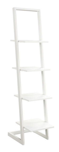 131499w 4 Tier Ladder Bookshelf, White - 13.39 X 13 X 66.14 In.