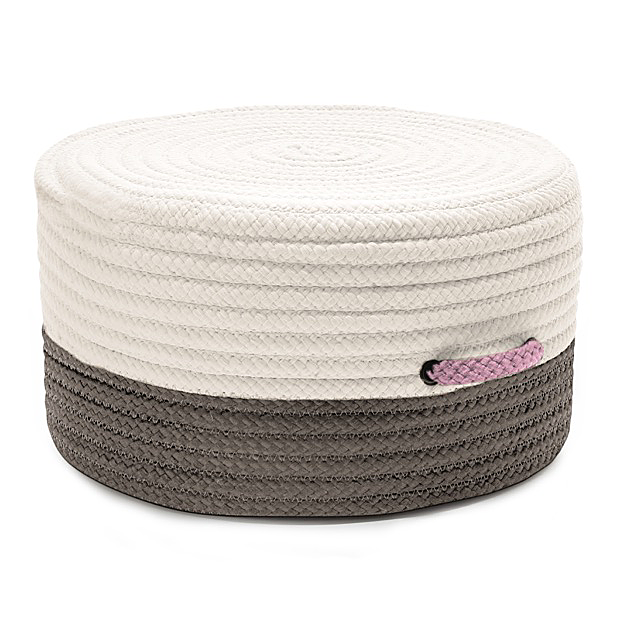 Fr11p020x011 20 X 20 X 11 In. Color Block Pouf, Gray & Pink