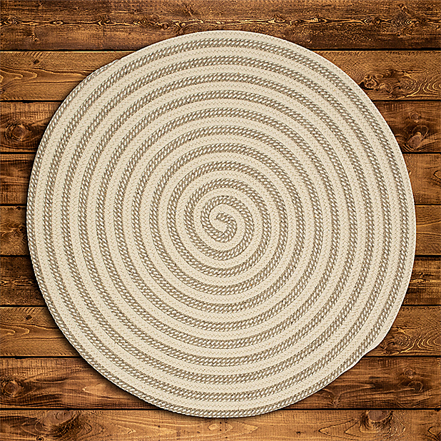 10 X 10 Ft. Woodland All-natural Round Braided Rug, Natural