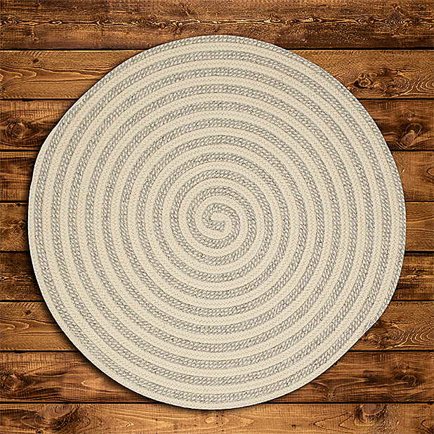10 X 10 Ft. Woodland All-natural Round Braided Rug, Light Gray