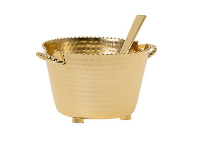 Classic Touch Mdlc72g Beaded Dip Bowl, Gold - Small
