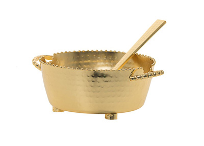 Classic Touch Mdlc74g Beaded Dip Bowl, Gold - Small