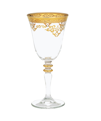Water Glass With Rich Gold Design