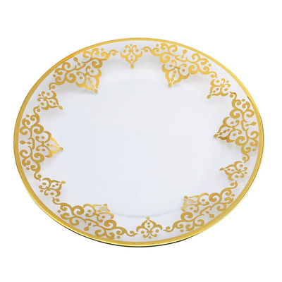 Classic Touch Cap677 Round Plate With Gold Artwork