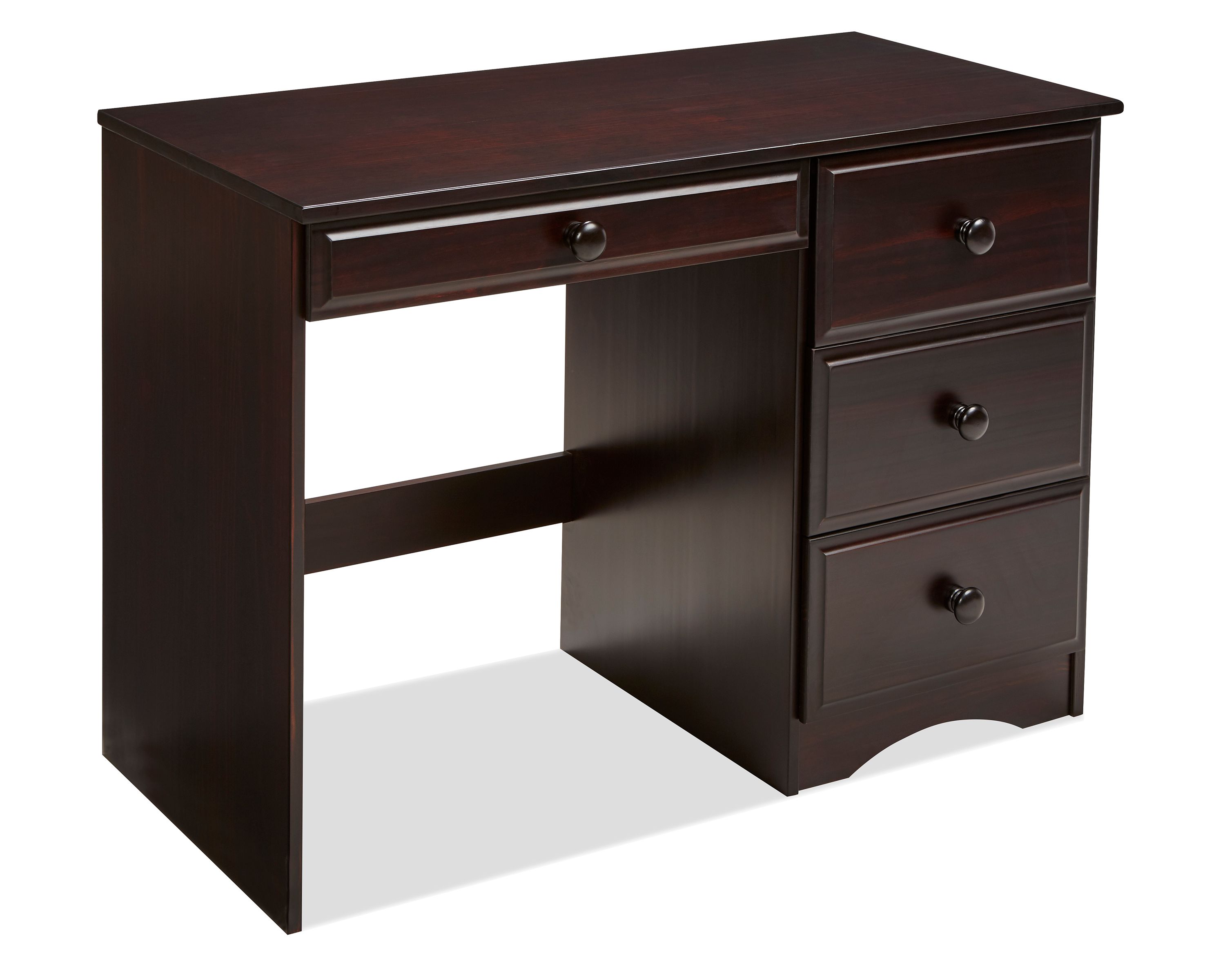 41122 Essentials Writing Desk With Four Drawers, Cappuccino
