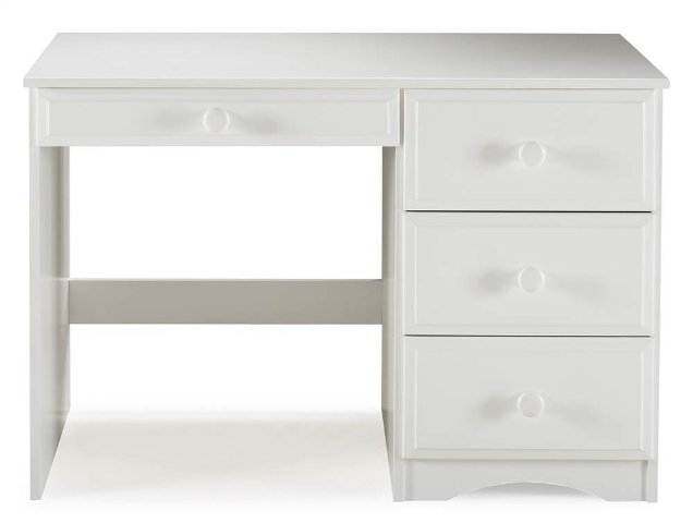 41123 Essentials Writing Desk With Four Drawers, White