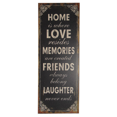 Fp-4138 Home Is Where Loves Resides Inscribed Wall Art - 11.75 X 1.5 X 31.75 In.