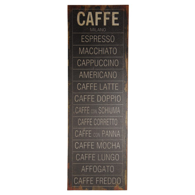 Fp-4140 Caffe Milano Inscribed Wall Art - 11.75 X 2 X 36 In.