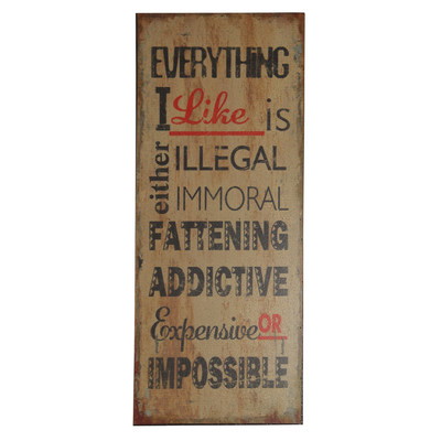Fp-4143 Everything I Like Is Inscribed Wall Art - 13 X 1.5 X 31.5 In.