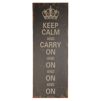 Fp-4149 Keep Calm & Carry On Inscribed Wall Art - 12 X 1.75 X 31.75 In.