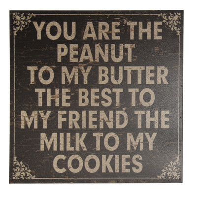 Fp-4155 You Are The Peanut To My Butter Inscribed Wall Art - 19.5 X 1.5 X 19.5 In.