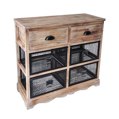 Fp-4306 3 Wire Drawer Wood Top Storage Cabinet - 32 X 11.75 X 15.25 In.