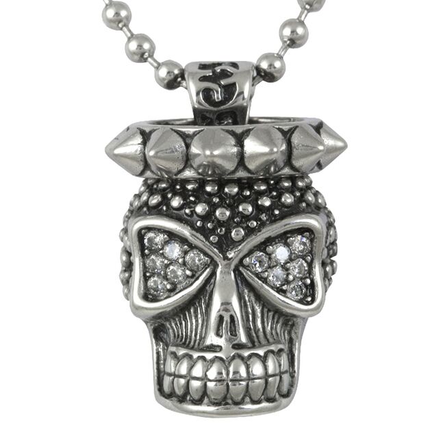 Cn029 Skull & Spikes Necklace