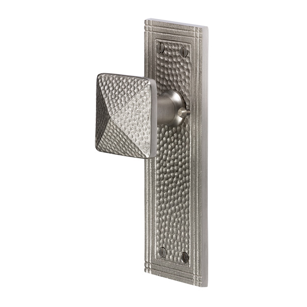 Copper Factory Cf182sn Rectangular Privacy Door Set With Heavy Solid Cast Brass, Satin Nickel