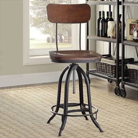Carolina Chair 1624wbchetbk Mason Adjustable Stool, Chestnut & Black