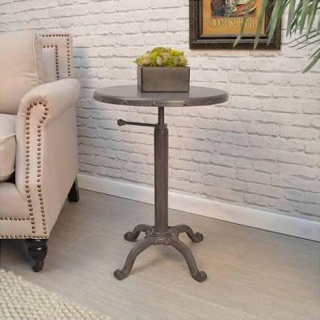 Carolina Chair Cf2300mtrt-ind Irene Adjustable Vintage Table, Industrial