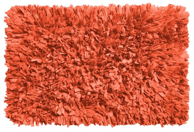 Bm-m6l-48 21 X 34 In. Paper Shag Cotton & Polyester Blend Bath Mat, Burnt Coral