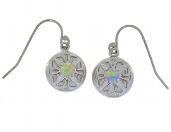 4mm-dng-pnk-opal Pink Opal Round Dangle Earrings 0.925 Sterling Silver
