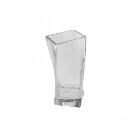 Gordon 32021365 7.75 In. Dual Purpose Twisted Rectangular Transparent Glass Tea Light Candle Holder