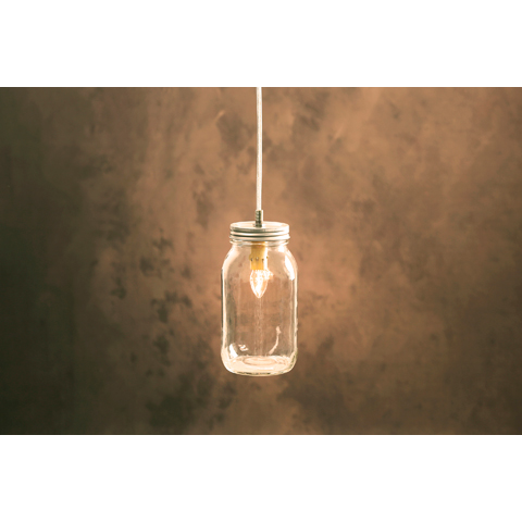 Gordon 31811158 8 In. Cleveland Vintage Lighting Drip Candlestick Inside Canning Jar Light Bulb Lamp Adapter