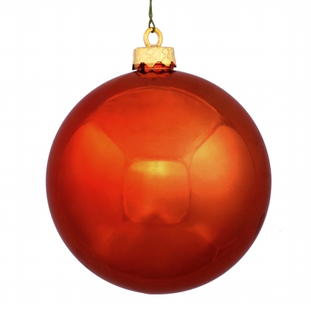 Gordon 31755951 8 In. 200 Mm Shatterproof Shiny Burnt Orange Uv Resistant Commercial Christmas Ball Ornament