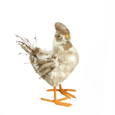 Gordon 31812246 15.75 In. Brown & Orange Decorative Chicken Spring Table Top Figure