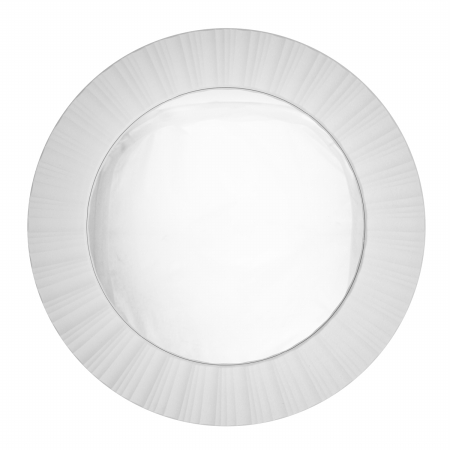 Gordon 31812245 20 In. Simply Elegant White Fluted Frame Decorative Round Wall Mirror