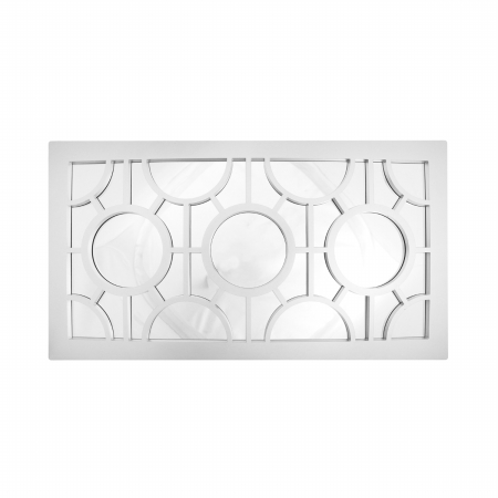 Gordon 31812259 25.5 In. Pure White Geometrical Circles Decorative Rectangular Wall Mirror