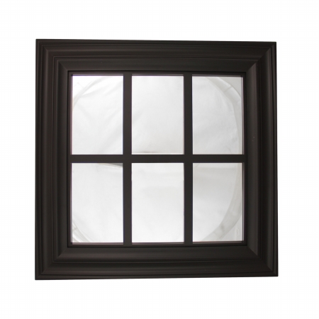 Gordon 32013885 17.25 In. Jet Black Window Inspired Decorative Wall Mounted Mirror