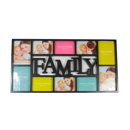 Gordon 31812467 28.75 In. Black Dual Sized Family Photo Picture Frame Collage Wall Decoration