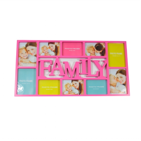 Gordon 32011357 28.75 In. Pink Dual Sized Family Photo Picture Frame Collage Wall Decoration