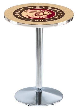 Holland Bar L214c42indn-hd L214 - 42 In. Chrome Indian Motorcycle Pub Table