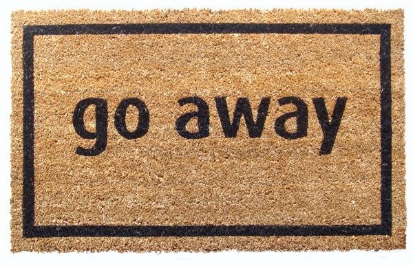 P689 Go Away Black Non Slip Coir Doormat