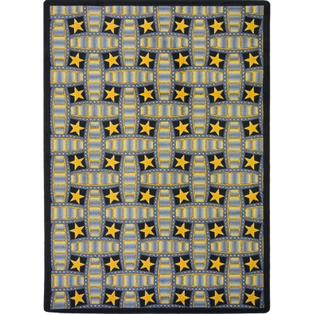 1663b-01 Any Day Matinee Marquee Star Rectangle Theater Area Rugs, 01 Gray - 3 Ft. 10 In. X 5 Ft. 4 In.