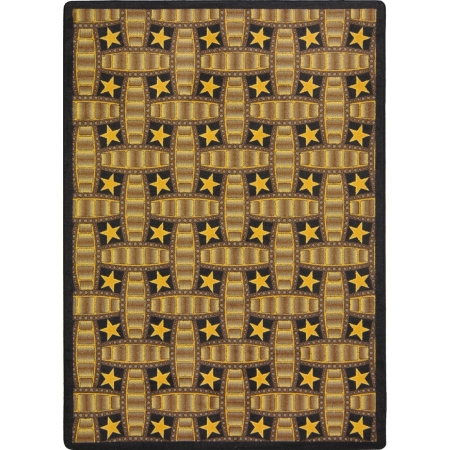 1663b-02 Any Day Matinee Marquee Star Rectangle Theater Area Rugs, 02 Chocolate - 3 Ft. 10 In. X 5 Ft. 4 In.